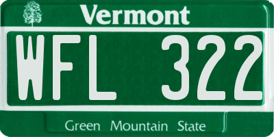 VT license plate WFL322
