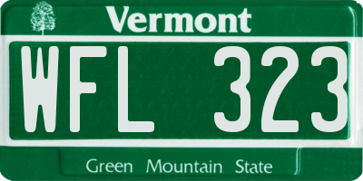VT license plate WFL323