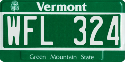 VT license plate WFL324