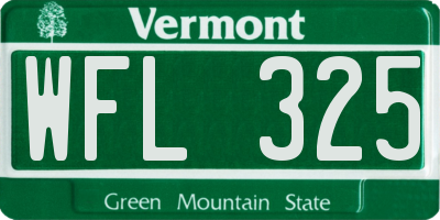 VT license plate WFL325