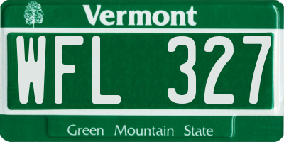 VT license plate WFL327
