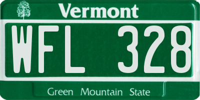 VT license plate WFL328