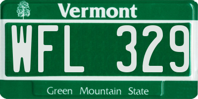 VT license plate WFL329