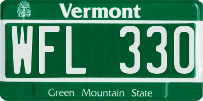 VT license plate WFL330