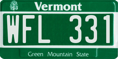 VT license plate WFL331