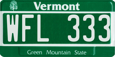 VT license plate WFL333