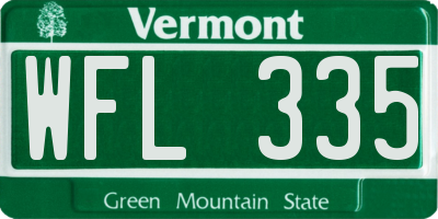 VT license plate WFL335