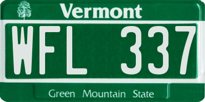 VT license plate WFL337
