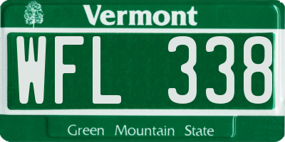 VT license plate WFL338