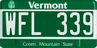 VT license plate WFL339