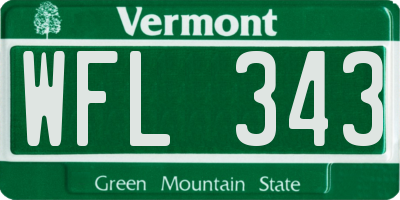 VT license plate WFL343