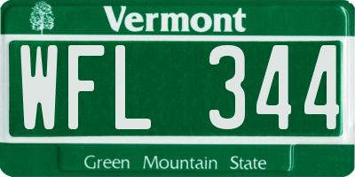 VT license plate WFL344