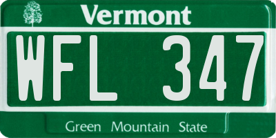 VT license plate WFL347