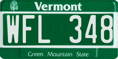 VT license plate WFL348