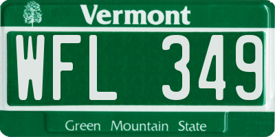 VT license plate WFL349