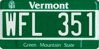 VT license plate WFL351