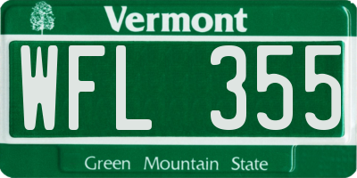VT license plate WFL355