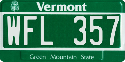 VT license plate WFL357