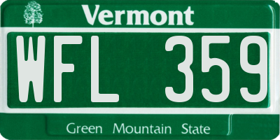 VT license plate WFL359