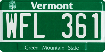 VT license plate WFL361