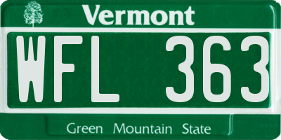 VT license plate WFL363