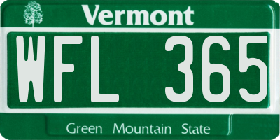 VT license plate WFL365