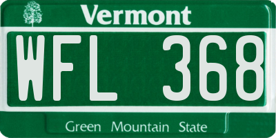 VT license plate WFL368