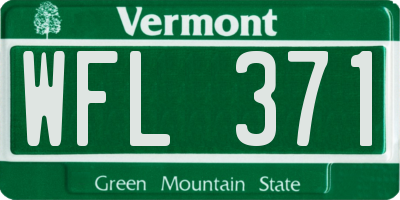 VT license plate WFL371