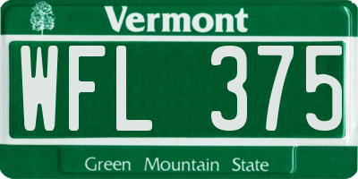 VT license plate WFL375