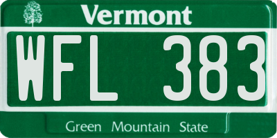 VT license plate WFL383