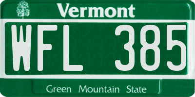 VT license plate WFL385