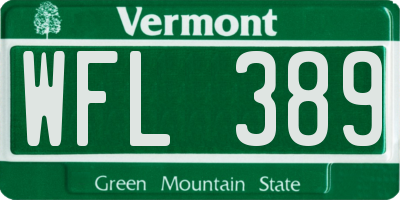 VT license plate WFL389