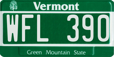 VT license plate WFL390