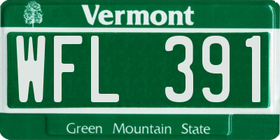 VT license plate WFL391