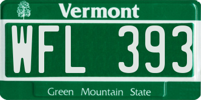 VT license plate WFL393