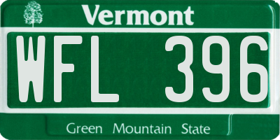 VT license plate WFL396