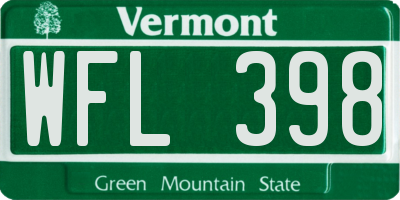 VT license plate WFL398