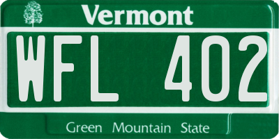 VT license plate WFL402