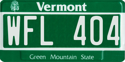 VT license plate WFL404