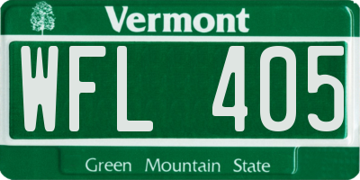 VT license plate WFL405