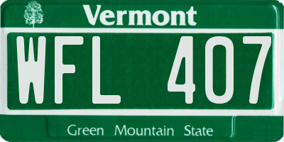 VT license plate WFL407