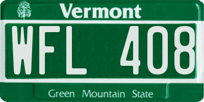 VT license plate WFL408