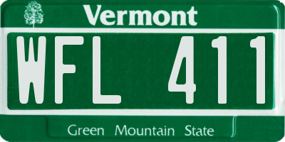 VT license plate WFL411