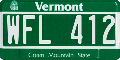 VT license plate WFL412