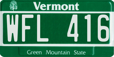 VT license plate WFL416