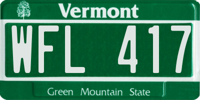 VT license plate WFL417