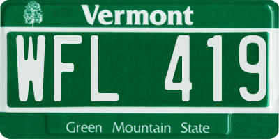 VT license plate WFL419
