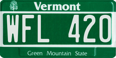 VT license plate WFL420