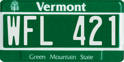 VT license plate WFL421