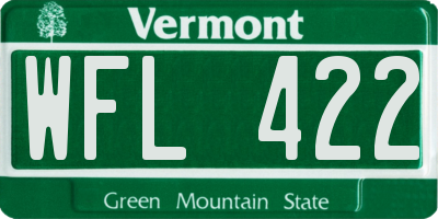VT license plate WFL422